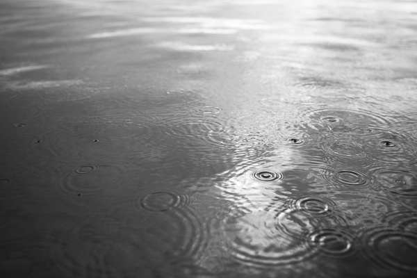 raindrops on the water