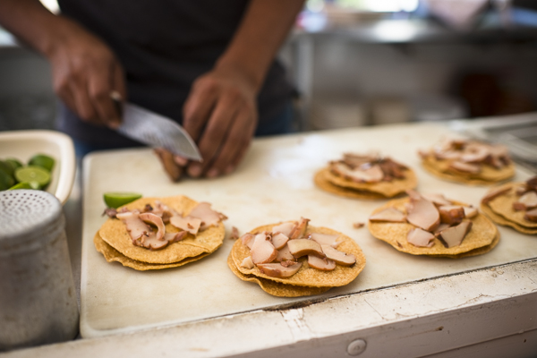 making tacos in mexico